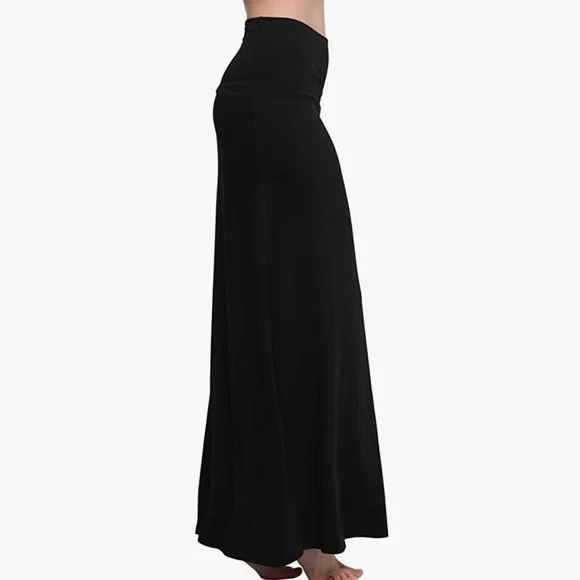 Comfy Boho Fold-Over Flare Long Maxi Skirt - Picture 2 of 4